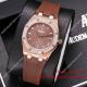 2017 Clone Audemars Piguet Lady Royal Oak Rose Gold Diamond Bezel Brown Rubber 32mm (2)_th.jpg